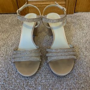 Block heel rhine stone dressy